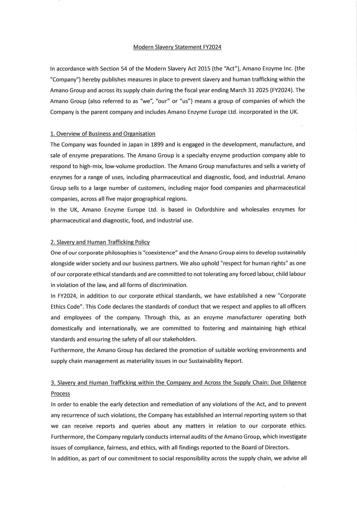 Modern Slavery Statement FY2024